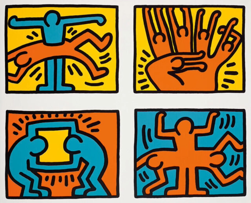 Keith Haring, Pop Shop Quad VI (Set), 1989