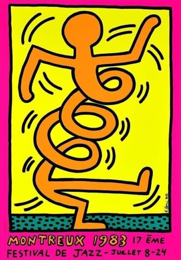 Keith Haring, Montreux Jazz Festival - orange, 1983