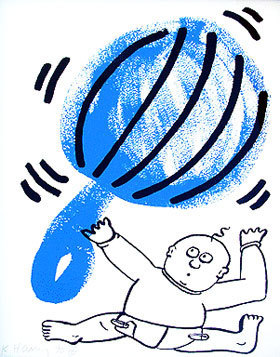 Keith Haring, The Story of Red Blue #2, 1989