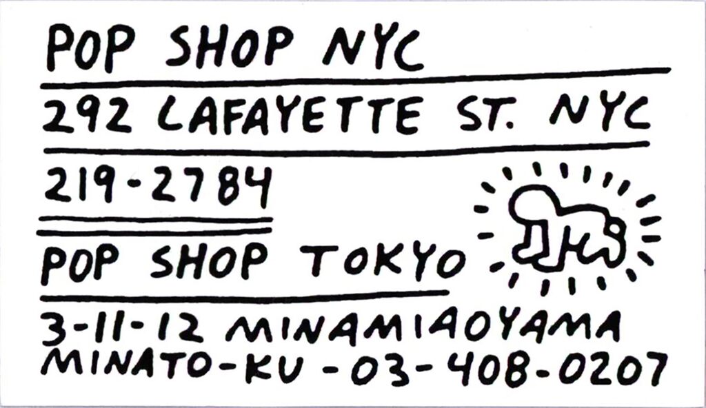 Original Keith Haring Pop Shop Tokyo card (Haring 1980s Pop Shop), image 1