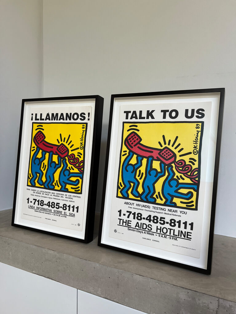 Keith Haring, 'TALK TO US' + '¡LLAMANOS!' (1989 AIDS Hotline Campaign Posters), 1989