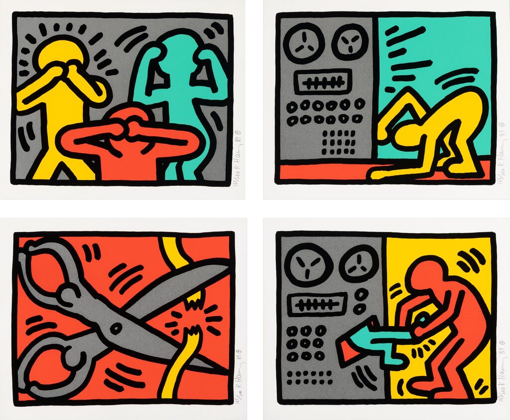 Keith Haring, Pop Shop III (four works, complete portfolio), 1989