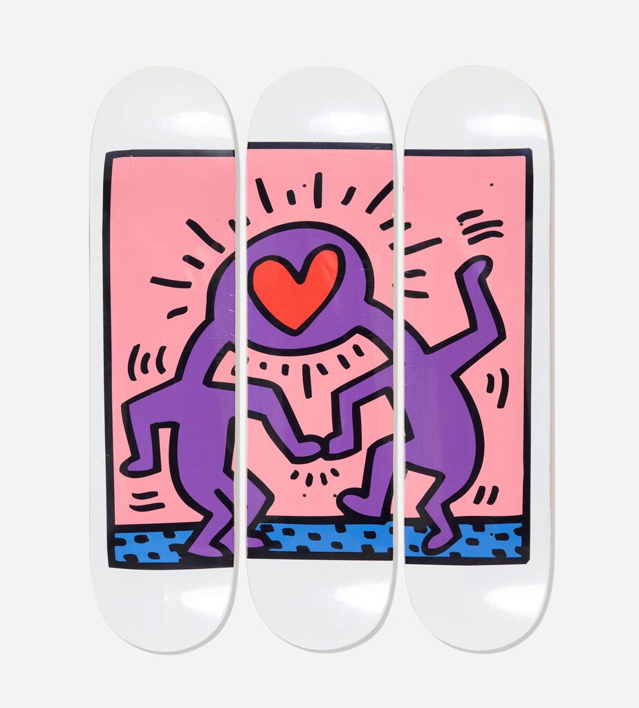 Keith Haring, Big Heart Skatedeck (Set of 3), ca. 2015