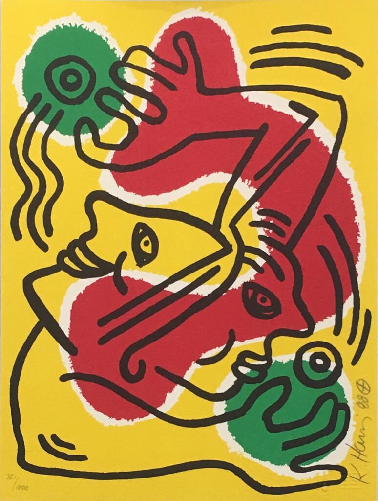 Keith Haring, International Volunteer Day, 1988