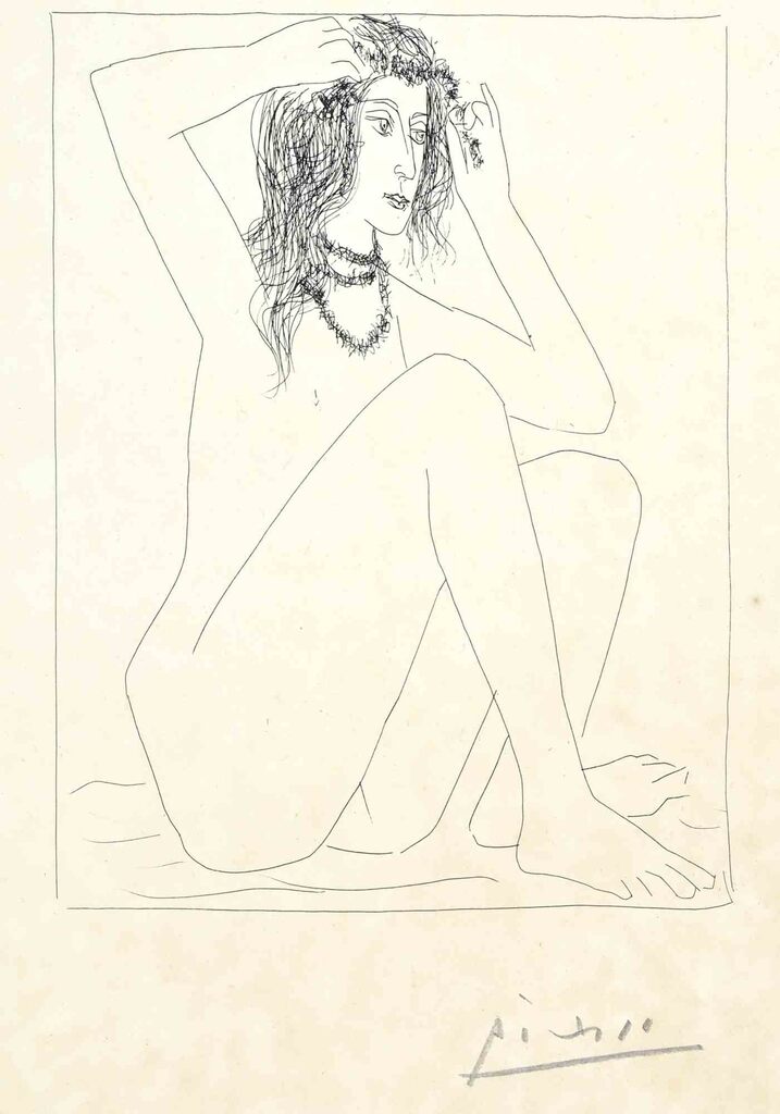 Pablo Picasso, Femme nue se Couronnant de Fleurs,  1930