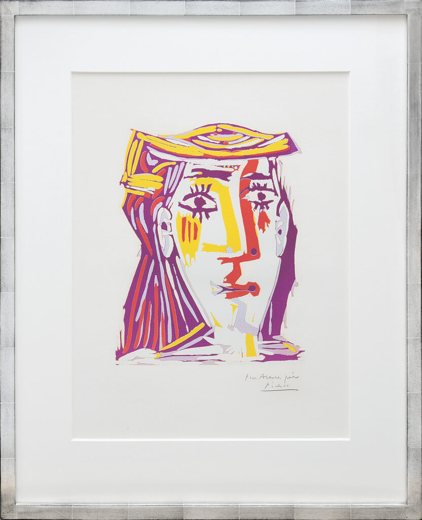 Femme au Chapeau (Portrait de Jacqueline au chapeau de paille multicolore), image 1