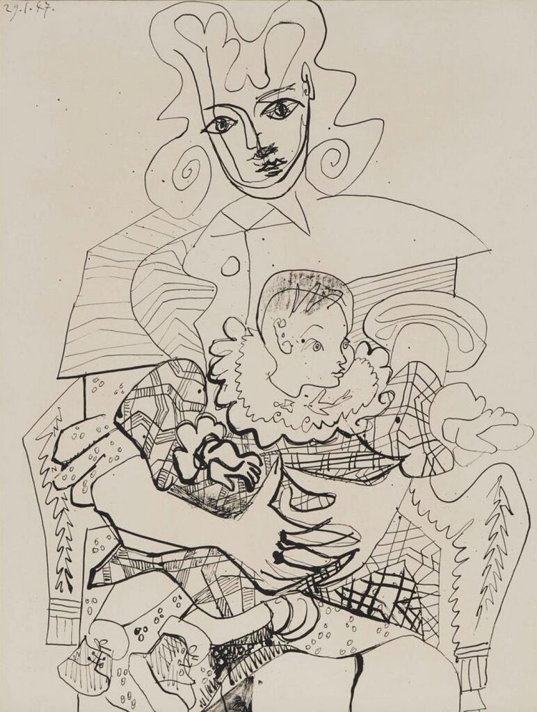 Pablo Picasso, Ines and her Child, 1947