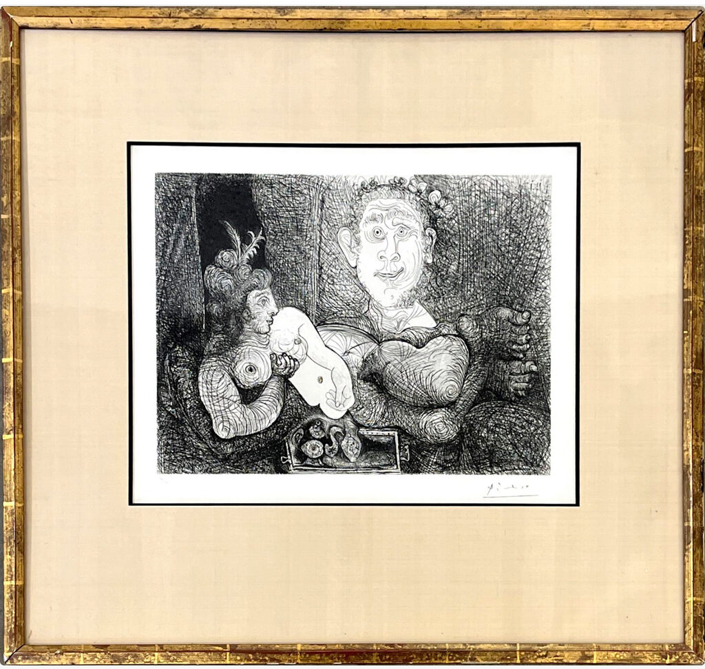 Pablo Picasso, Homme Couche et Femme Assis, ca. 1950