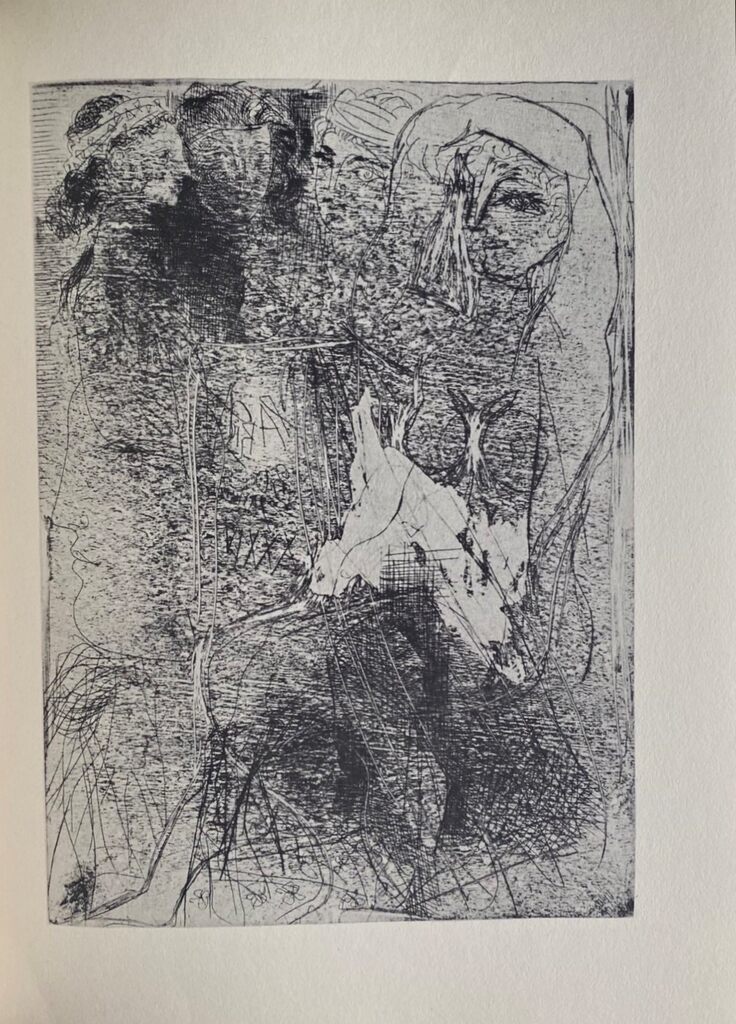Pablo Picasso, Feuille d'études. Femme assise et têtes de femmes, 1956