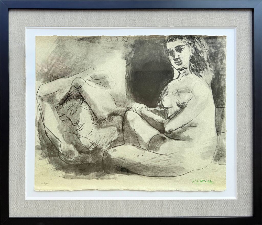 Homme couché et femme assise, image 1