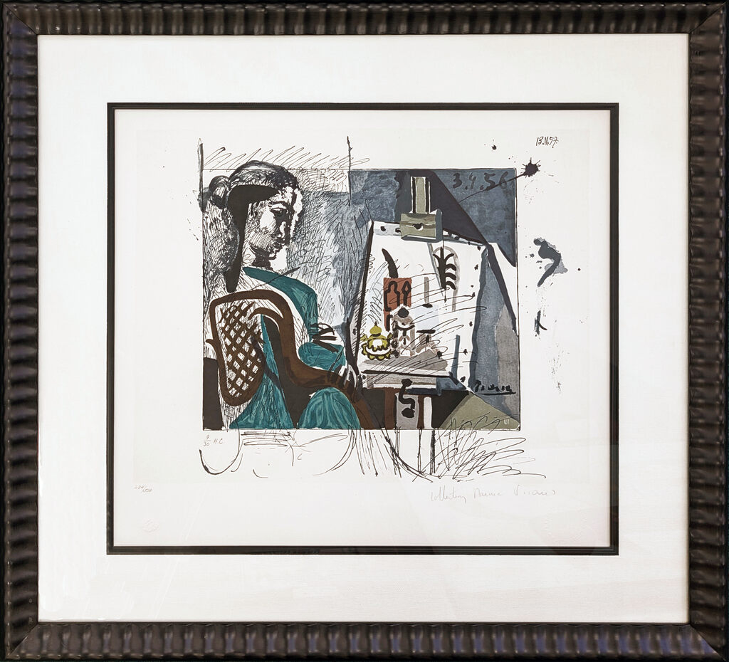 Pablo Picasso, Femme Dans L’Atelier, Marina Picasso Estate hand signed lithograph, Framed, 1979-1982