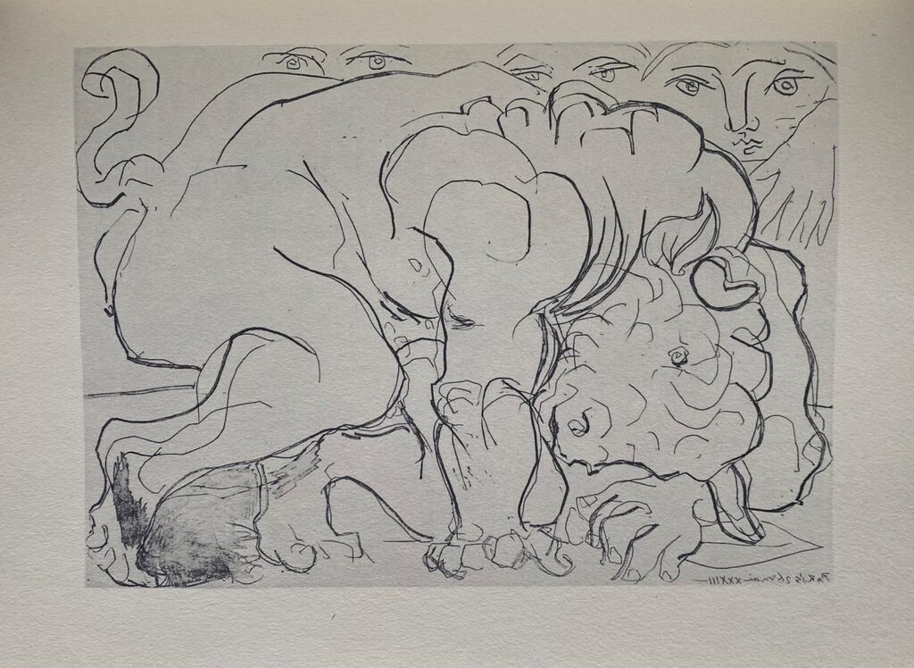 Pablo Picasso, Minotaure blessé VI, 1956
