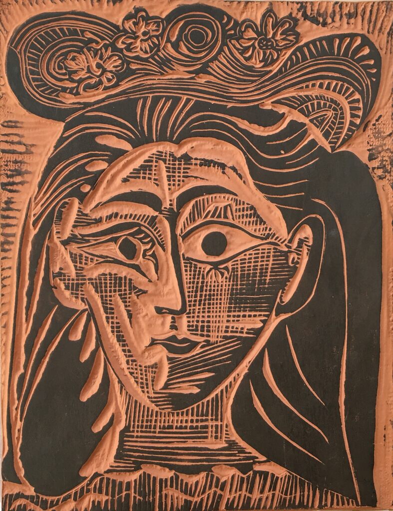 Pablo Picasso, Femme au Chapeau Fleuri / Woman with Flowery Hat (A. R. 521), 1964