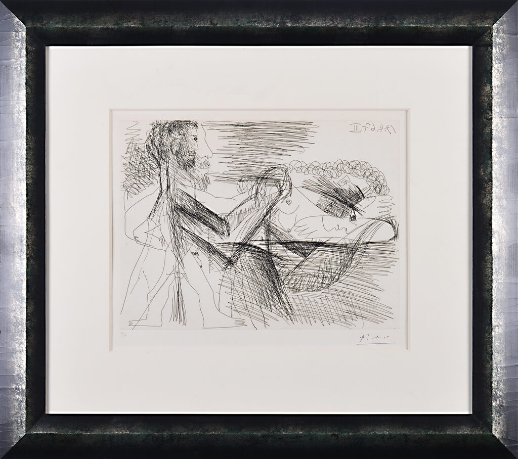 Pablo Picasso, Homme assis près d'une femme allongée / Sin Título, 1967