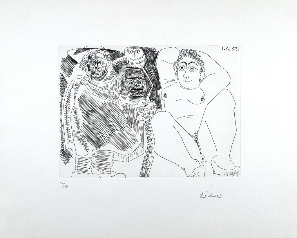 Pablo Picasso, The Fat Prostitute, the Owl Witch and the Traveller in Clogs, 1968