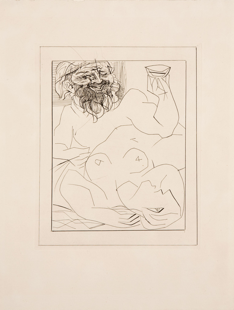 Pablo Picasso, BACCHUS ET FEMME NUE ÉTENDUE B284, 1934