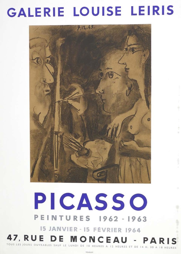 Pablo Picasso, Picasso Vintage Exhibition Poster in Paris, 1964