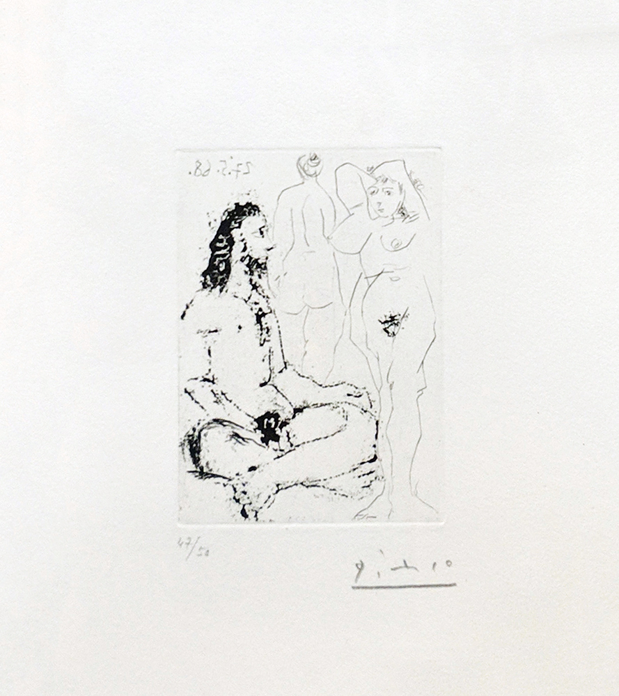 Pablo Picasso, HOMME NU ASSIS EN TAILLEUR (BLOCH 1600), 1968