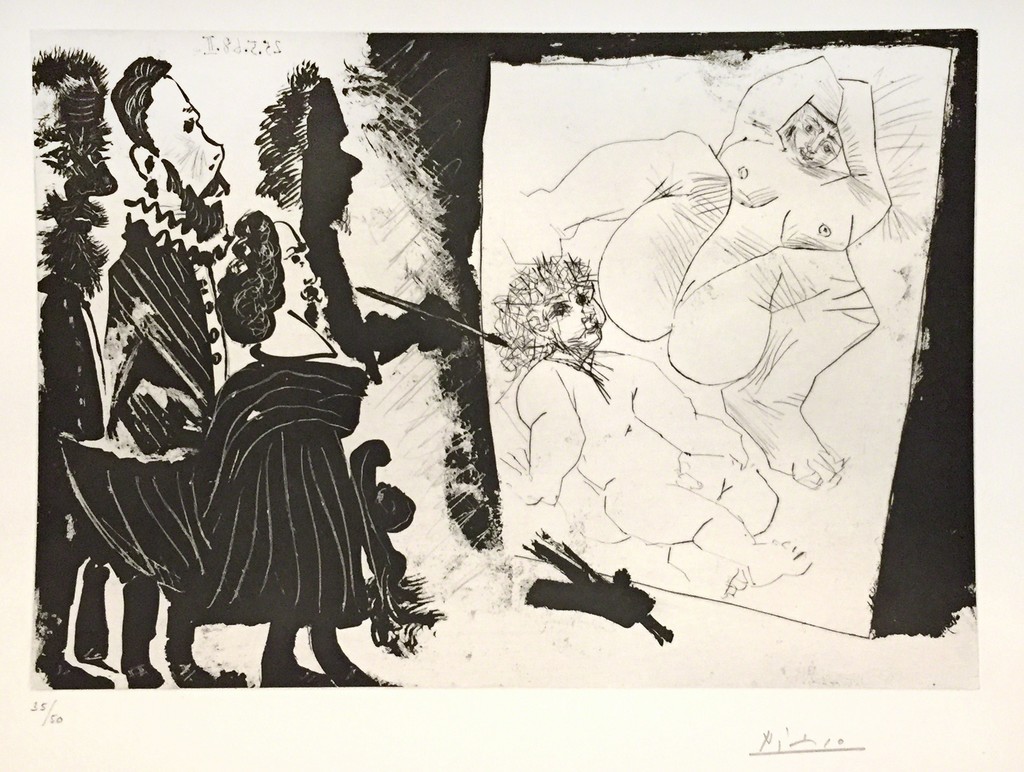 Pablo Picasso, Patron et sa Suite en Visite à l’Atelier, 1968