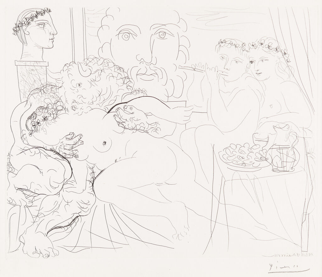 Pablo Picasso, Minotaur Caressing a Woman, 1933