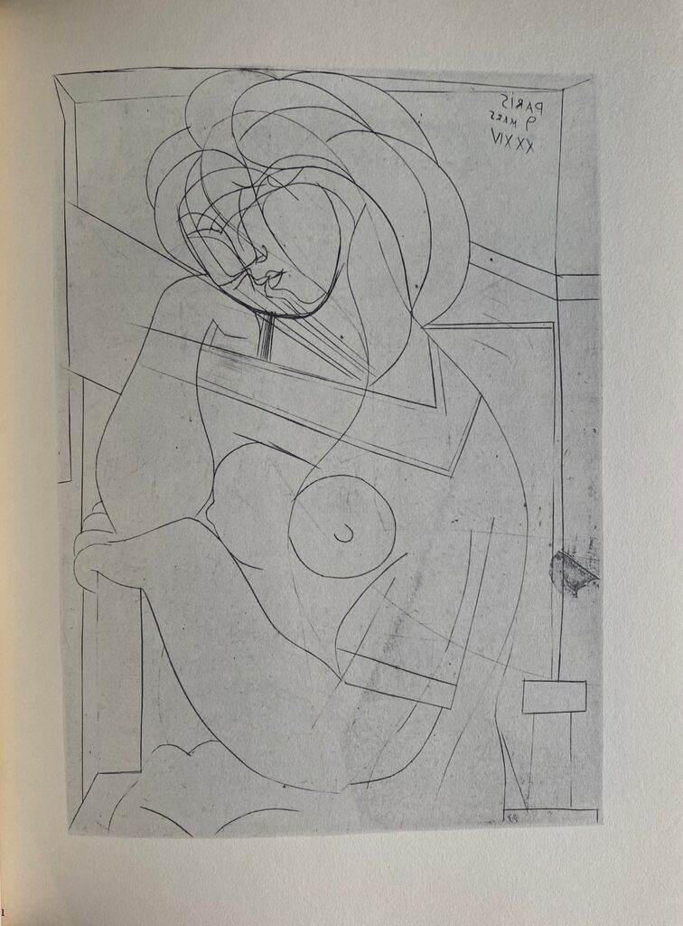 Pablo Picasso, Femme au fauteuil songeuse, la joue sur la main, 1956