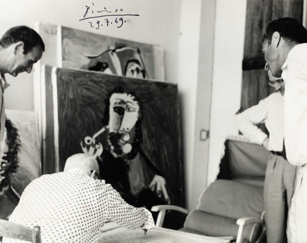 Pablo Picasso, Ernst Beyeler and Pablo Picasso, Mougins., 1969