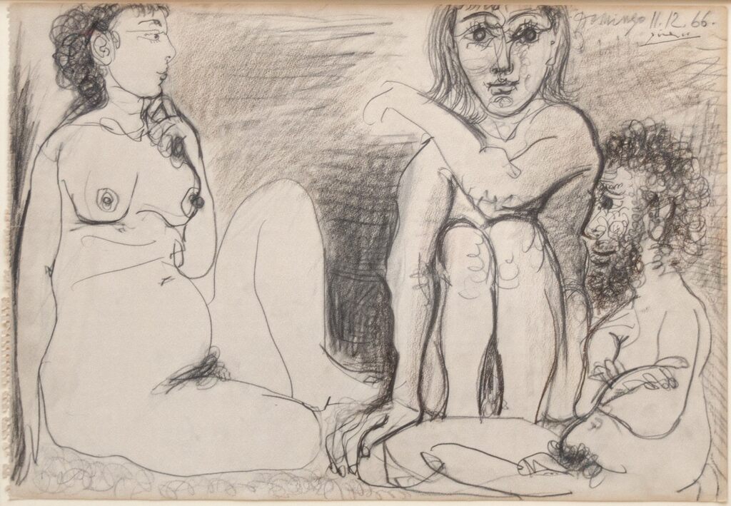 Pablo Picasso, Trois Personnage nus assis, 1966