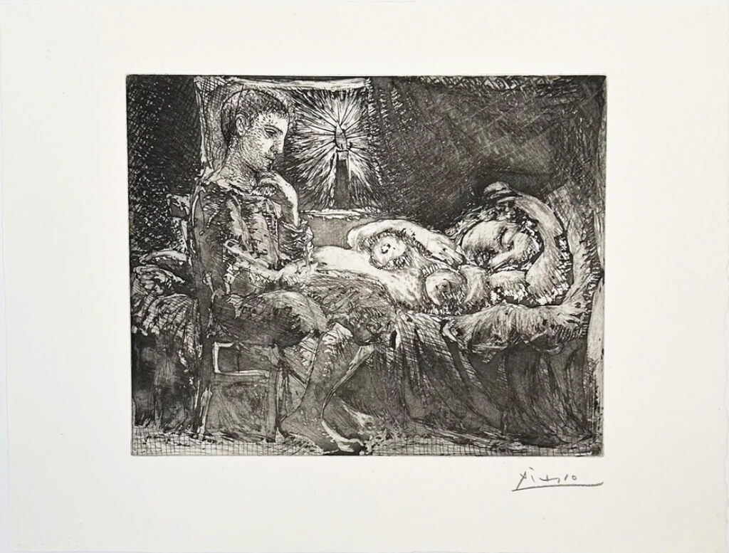 Pablo Picasso, Boy and Sleeping Girl with Candle, 1934