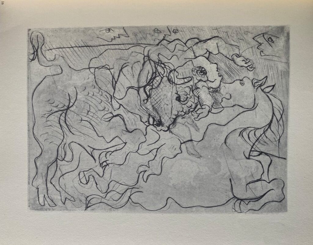 Pablo Picasso, Corrida. Femme torero blessée III, 1956
