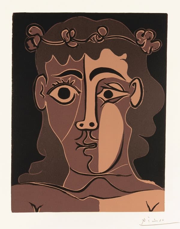 Pablo Picasso, Jeune Homme Couronné de Feuillage, 1962