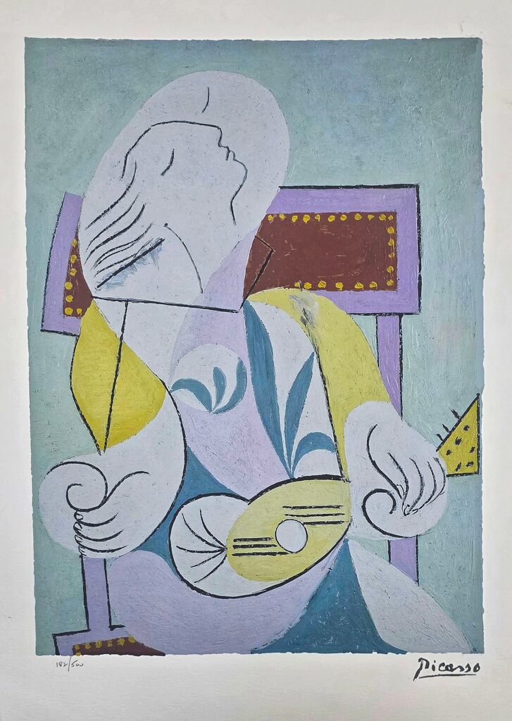 Pablo Picasso, Young Woman With Mandolin, .