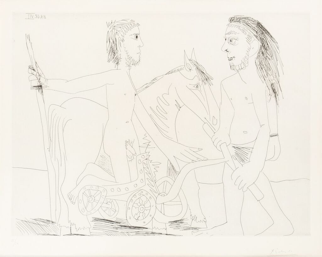 Pablo Picasso, Television: Combat de Chars à l’antique [Baer 1526 Bb1 / Bloch 1510], 1968