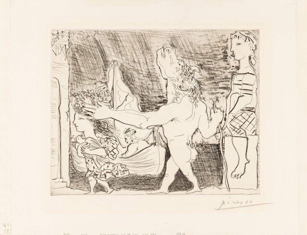 Pablo Picasso, Minotaure aveugle guidé dans la nuit par une petite fille au pigeon, from La Suite Vollard, 1933-published 1939
