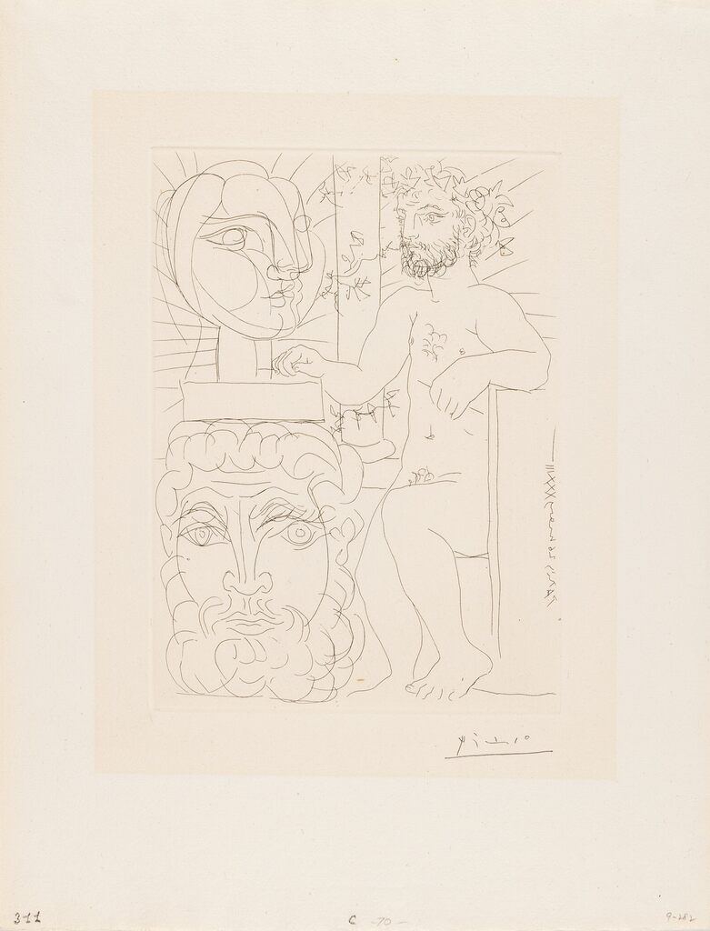 Pablo Picasso, Sculpteur et deux têtes sculptées, from La Suite Vollard, 1933-published 1939