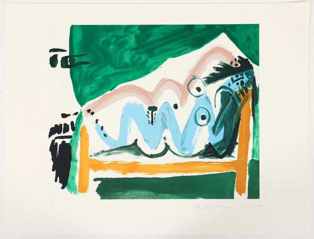 Pablo Picasso, Ne Allongee et Tete D'Homme de Profil, Lithograph after Pablo Picasso, 1979-1982