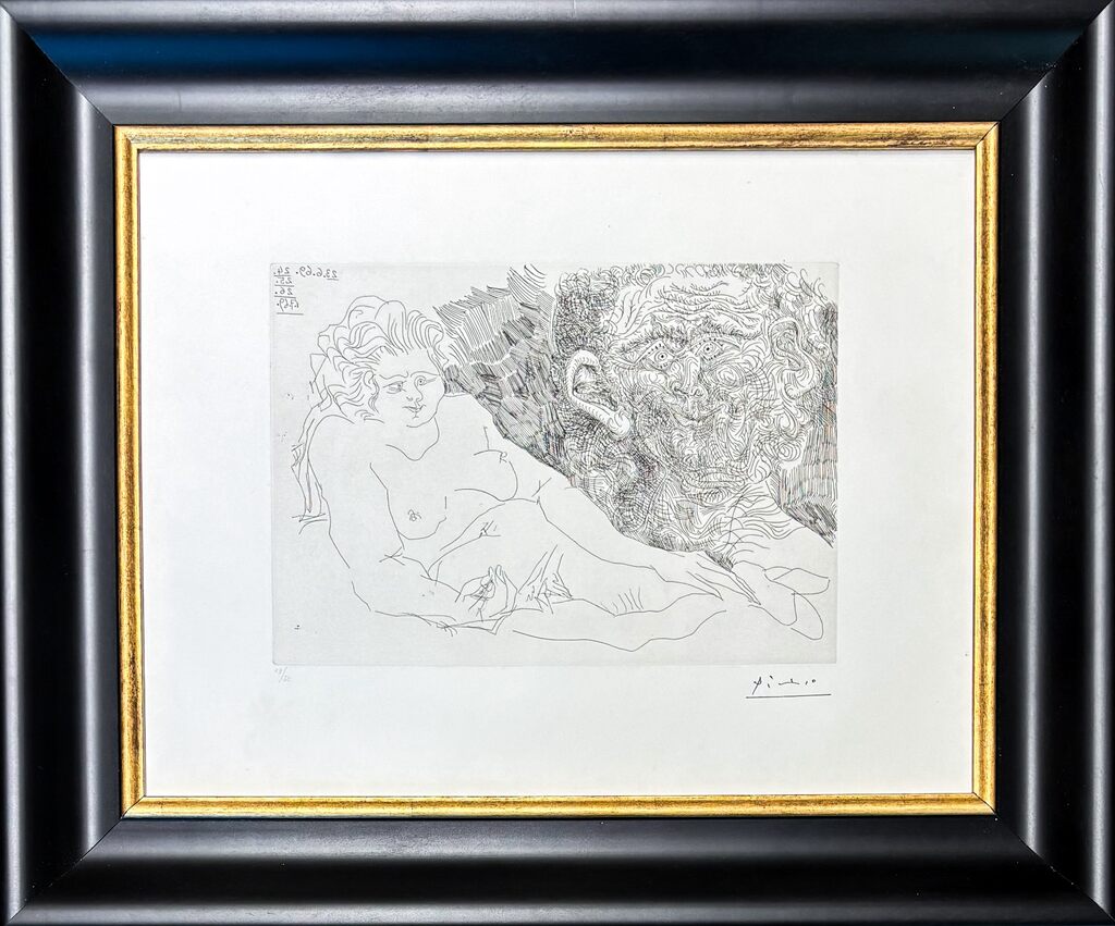 Pablo Picasso, VIEUX PEINTRE ET VIEUX MODELE, 1969