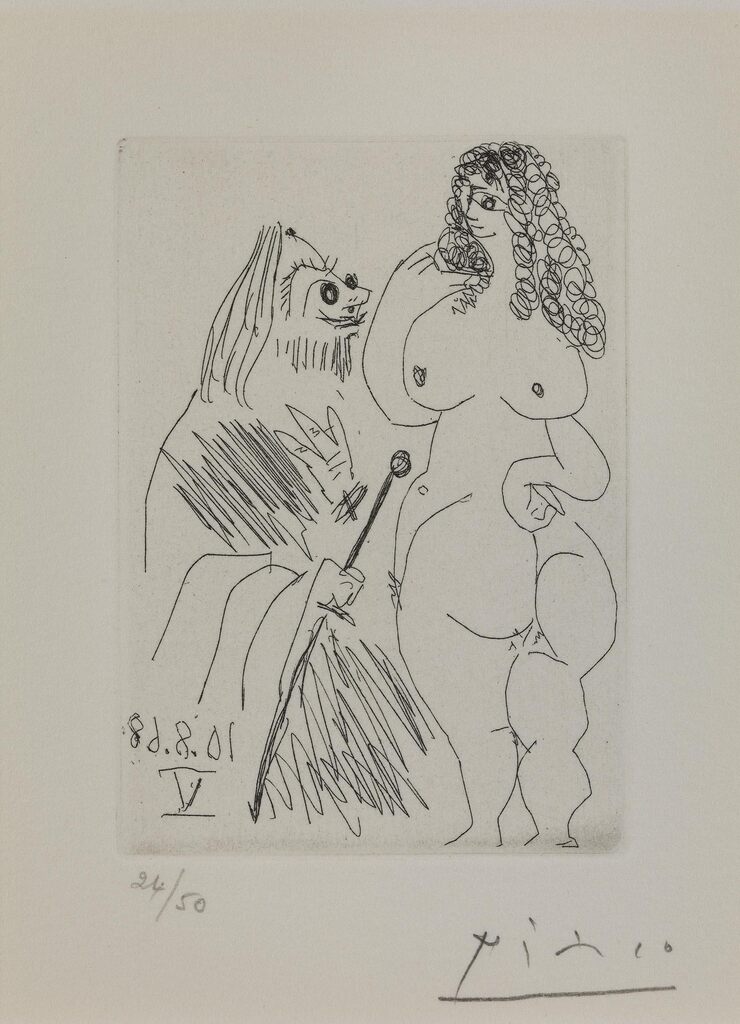 Pablo Picasso, Jeune Prostituée Et Vieillard Aux Yeux Exorbités, 1968