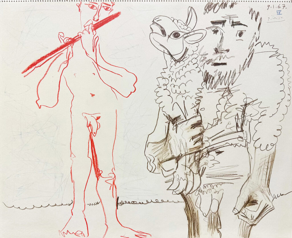 Pablo Picasso, Homme a l'Agneau et Musicien, 1967
