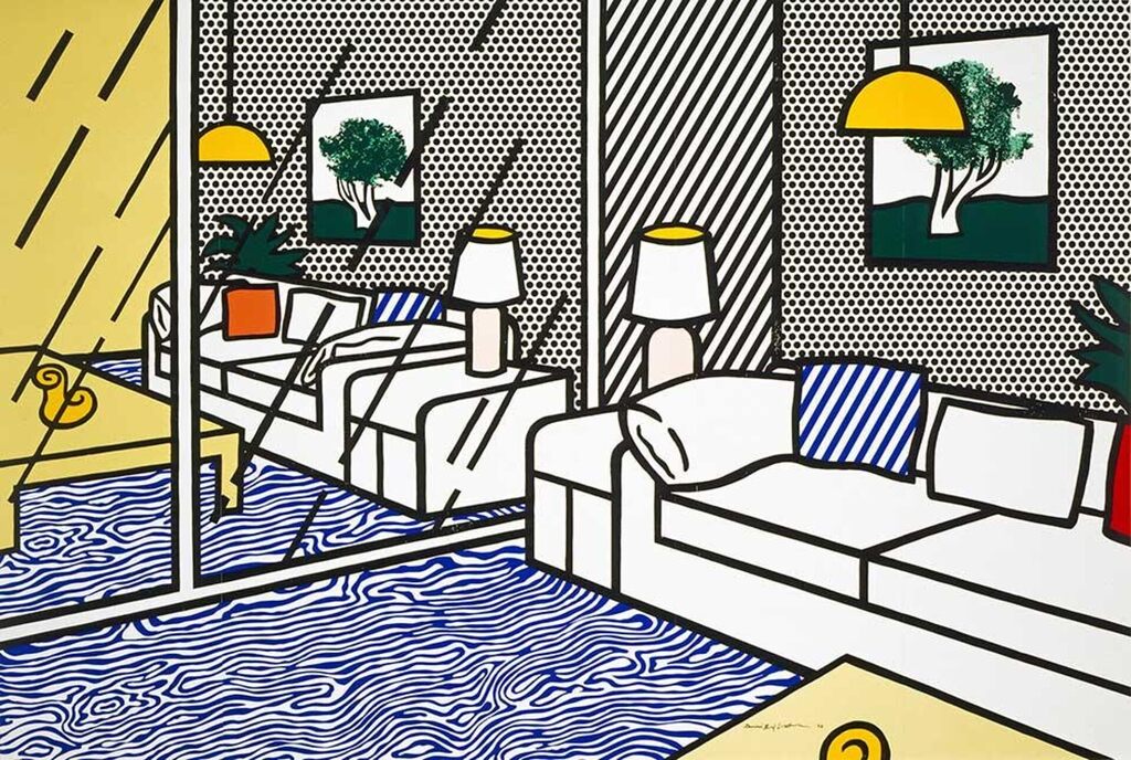 Wallpaper with Blue Floor Interior, image 1