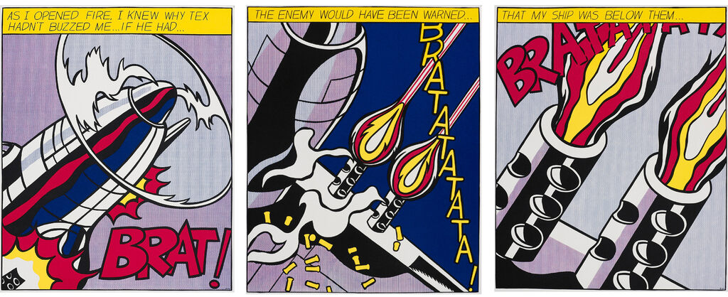 Roy Lichtenstein, As I Opened Fire (triptych), 2002