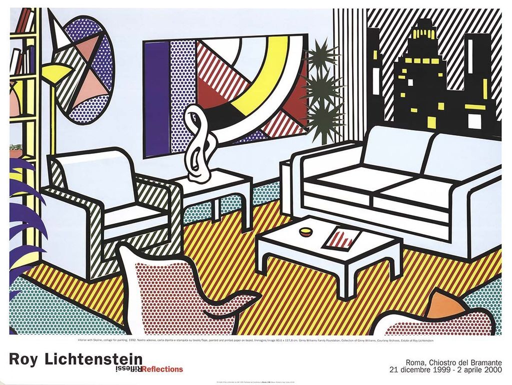 Roy Lichtenstein, Interior with Skyline, Collage for Painting, 2000