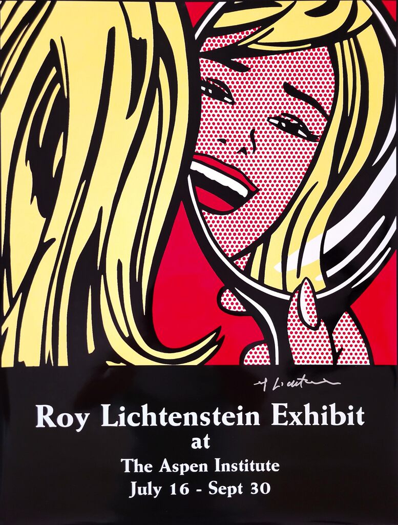 Roy Lichtenstein, Roy Lichtenstein Exhibit at The Aspen Institute (Girl in Mirror) [Signed], 1997