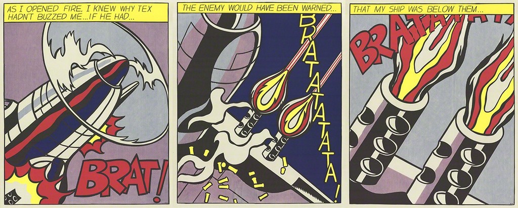 Roy Lichtenstein, As I Opened Fire (Triptych), 1997