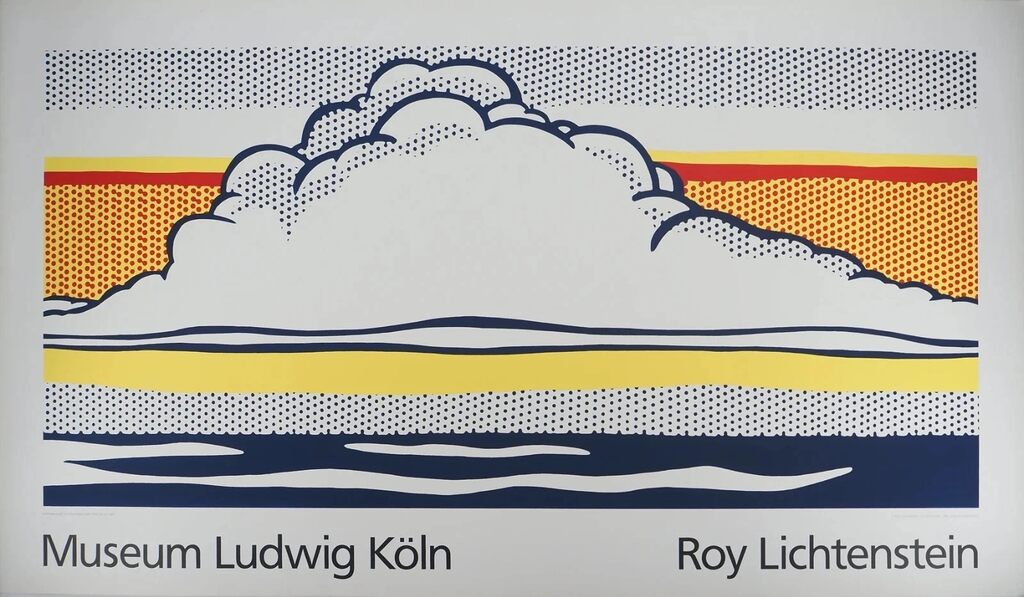 Roy Lichtenstein, Exhibition Poster - Cloud and Sea - Museum Ludwig Cologne, Germany, 1989