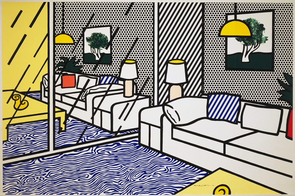 Wallpaper with Blue Floor Interior, image 1