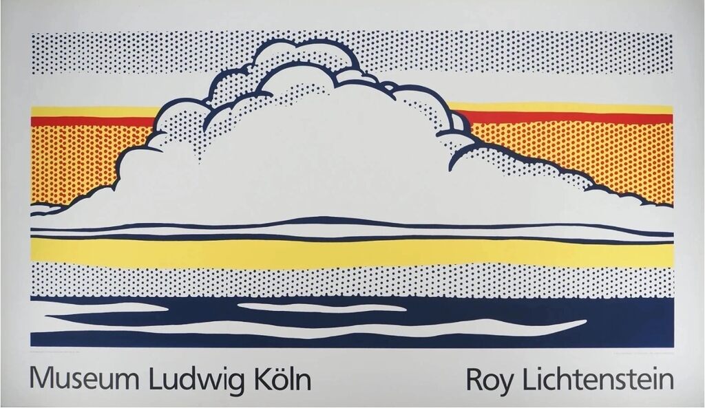 Roy Lichtenstein, Cloud and Sea - Museum Ludwig Cologne, Germany Exhibition Poster, 1989