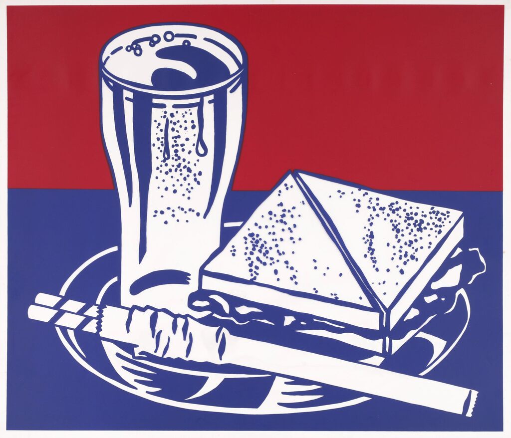 Roy Lichtenstein, Roy Lichtenstein SANDWICH AND SODA Screenprint