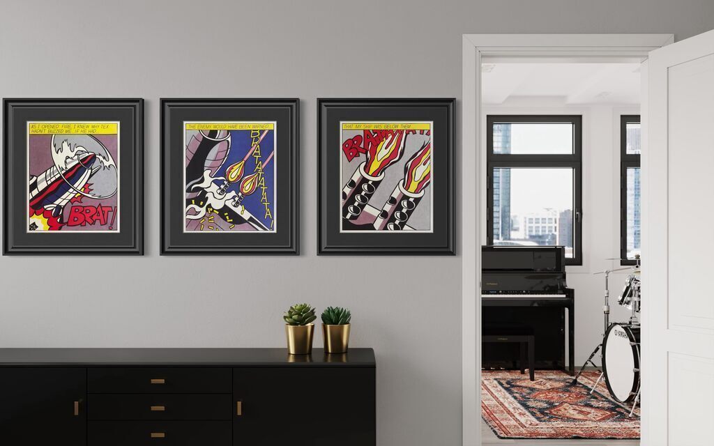 Roy Lichtenstein, As I Opened Fire (Triptych, original edition), 1966
