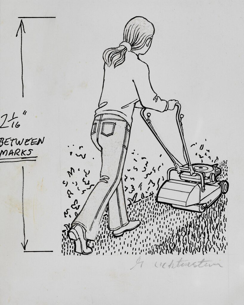 Roy Lichtenstein, Girl Mowing The Lawn