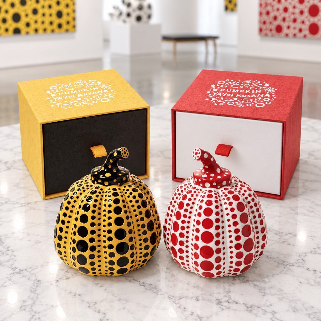 Yayoi Kusama, Pumpkin set (Orange and black, Red and white), 2016